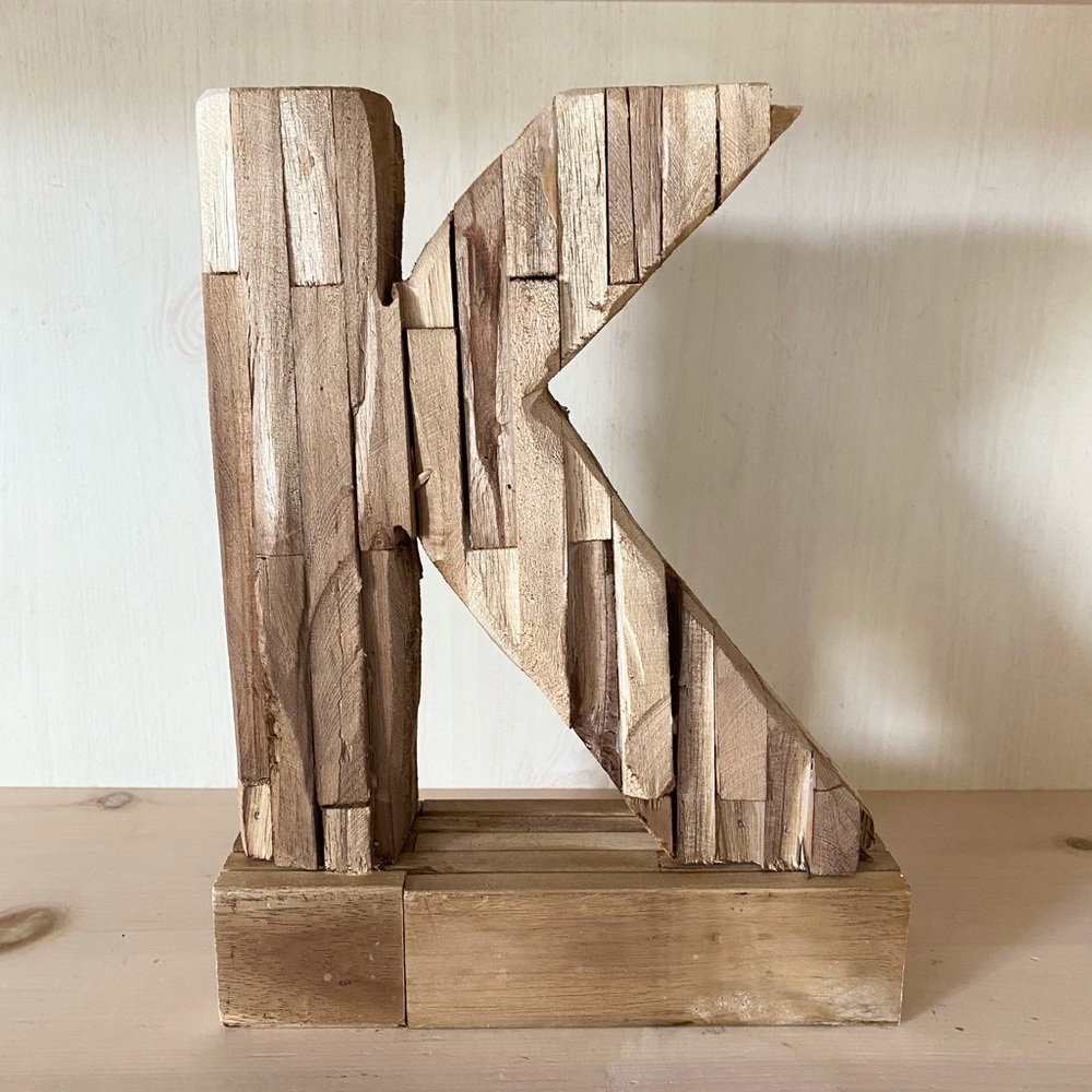 Home Goods Large Wooden Letter “K” Decor Block